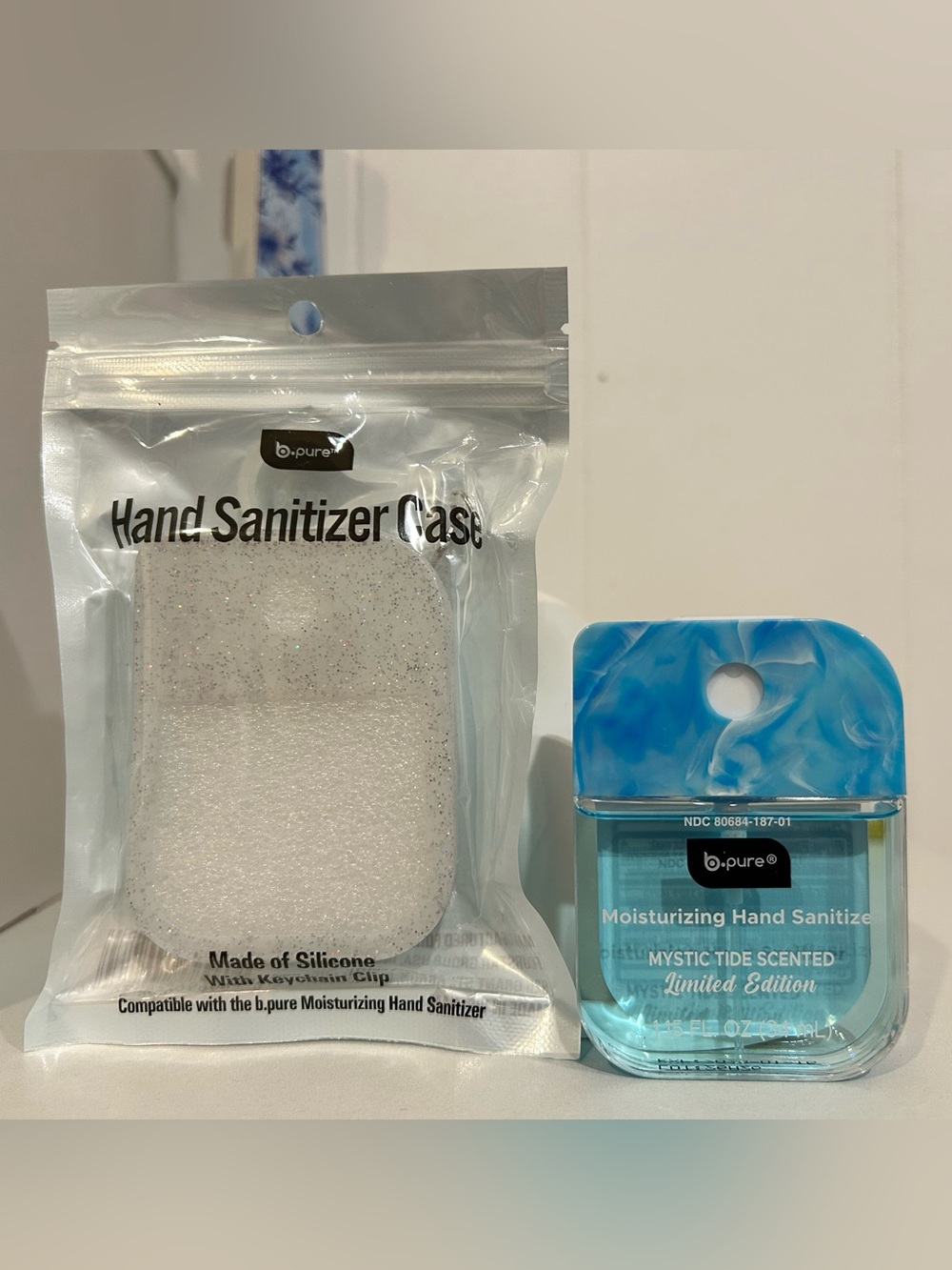 b.pure Blue Mystic Tide Moisturizing Hand Sanitizer with Blue Silicone Case